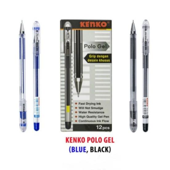 

PULPEN KENKO POLO GEL HITAM BIRU (PER LUSIN)