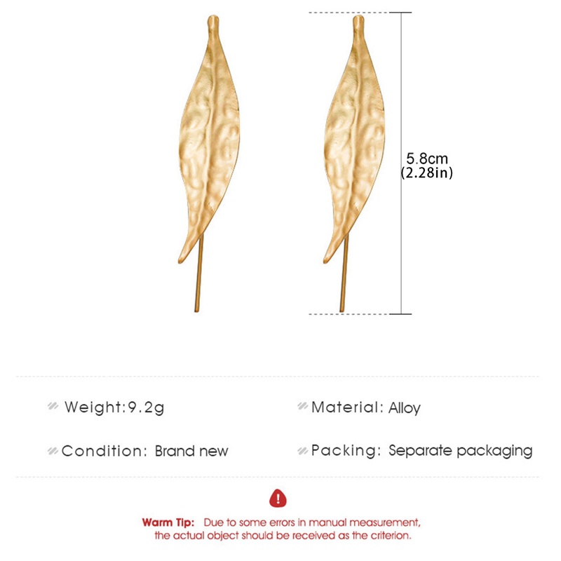 Fancyqube Retro Warna Emas Logam Daun Stud Anting Geometris Tidak Teratur Tanaman Earring Untuk Wanita Gadis Pesta Perjalanan Perhiasan