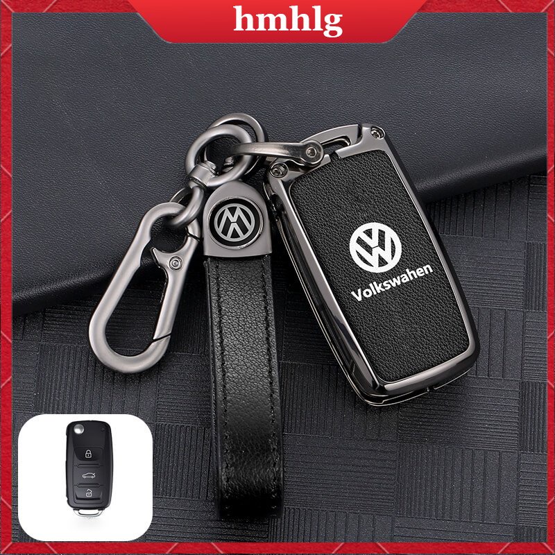 Zinc Alloy Leather Car Key Case Cover Shell for Volkswagen VW Polo Tiguan Golf Passat B5 B6 B7 Beetle Eos Scirocco Up E-up