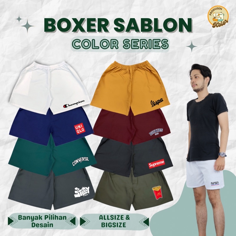 BOXER SABLON WARNA SERIES/ BOXER SABLON PREMIUM DEWASA / KOLOR DEWASA