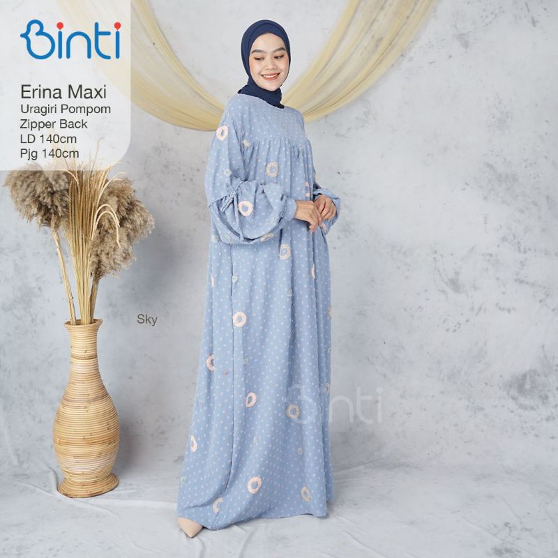 erina maxi gamis ori binti dress jumbo baju gamis jumbo ld 140cm jumbo model terbaru