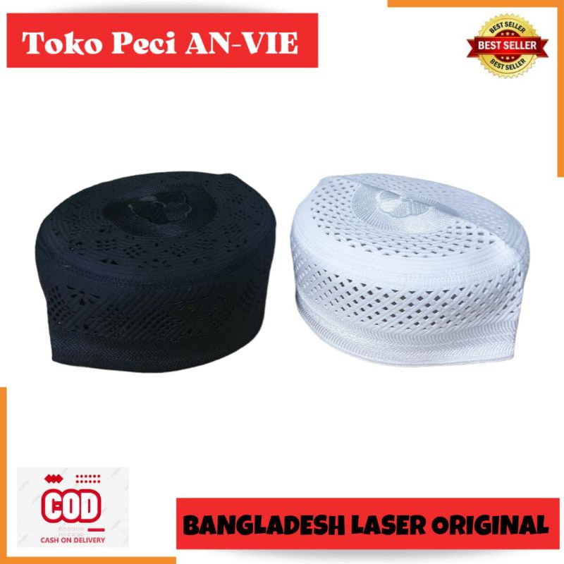 Peci BANGLADESH LASER ORIGINAL Murah , Peci Kopiah Haji Bangladesh Laser AC Ori , Kopiah Original Ba