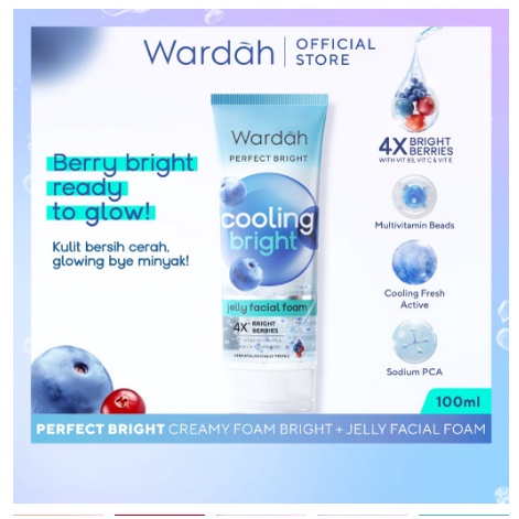 Wardah Perfect Bright Cooling Bright Jelly Facial Foam 100 ml