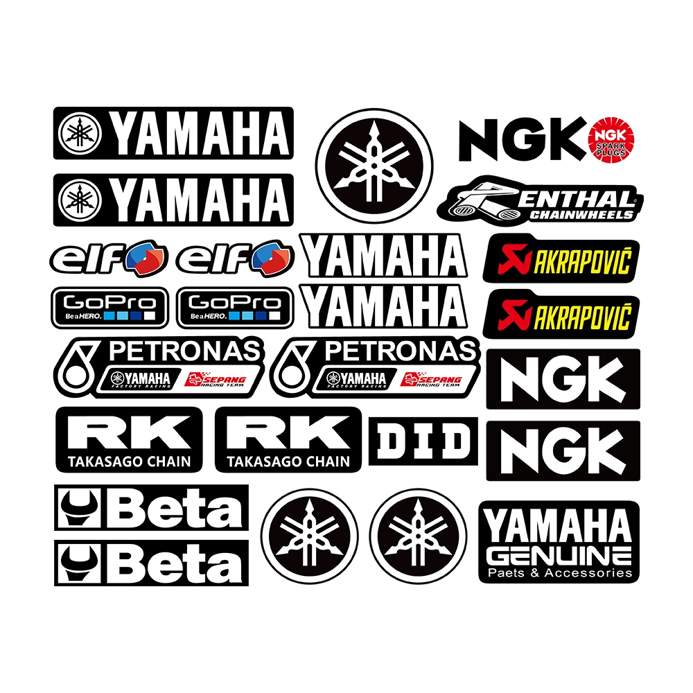 Yamaha Stiker Reflektif Lencana Sepeda Motor Skuter Sepeda Motor Menghias Stiker Helm Tubuh Modifikasi Decal Tahan Air Untuk Gravis MIO i 125 Fz16 XSR 155 Aerox 155 ytx 125 R3 VEGA R15 RS100 X1 sz visor sniper 150 Xmax 300 f1zr