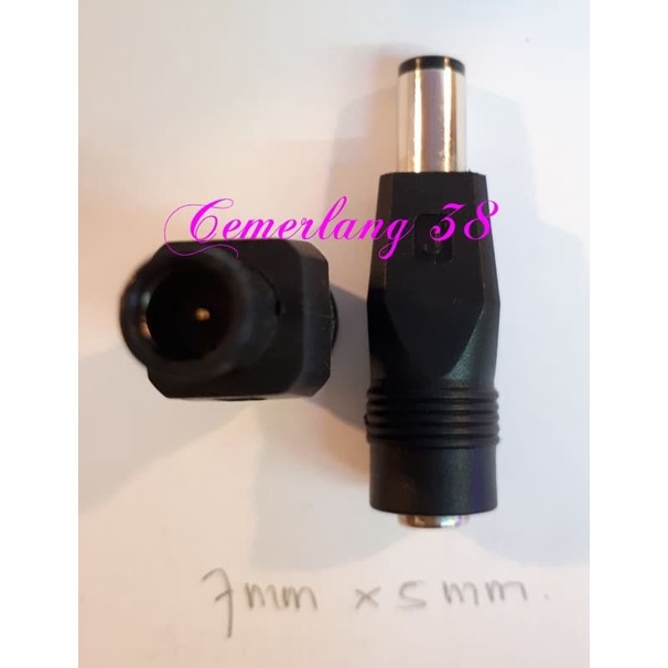 7.0 mm * 5.0 mm pin Sambungan Female to Male Over Connector Jack DC