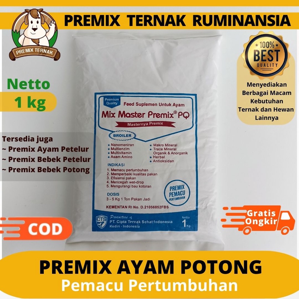 PREMIX AYAM BROILER MIX MASTER PREMIX BROILER 1 KG - Suplemen Ayam Pedaging Pemacu Pertumbuhan