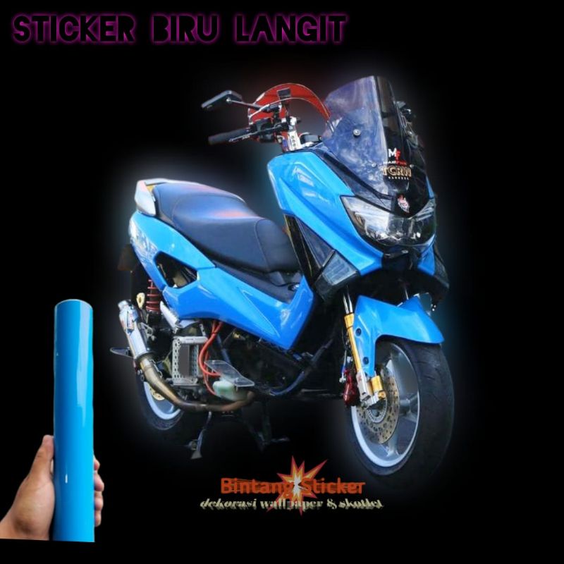 Scotlet Biru Muda Glosy Sticker Motor Warna Biru muda Doff Skotlet Stiker Warna Biru Scotlite Biru M
