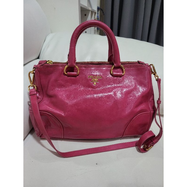 Prada pink vitello shine sling bag preloved