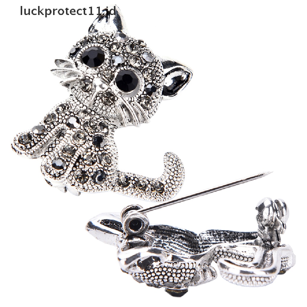 /Fashion Hot// Fashion// Kucing Kecil Yang Lucu Bros Pin Antik Berlapis Perak Mantel Kemeja Klip Fashion.