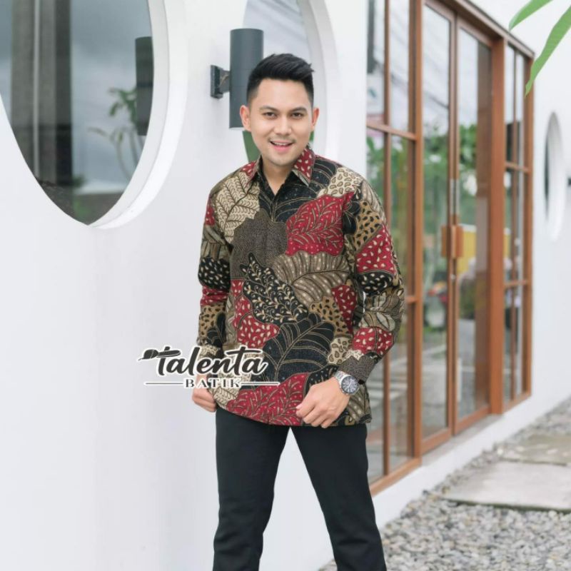 Batik pasangan couple sarimbit pria &amp; wanita bahan katun motif daun talas