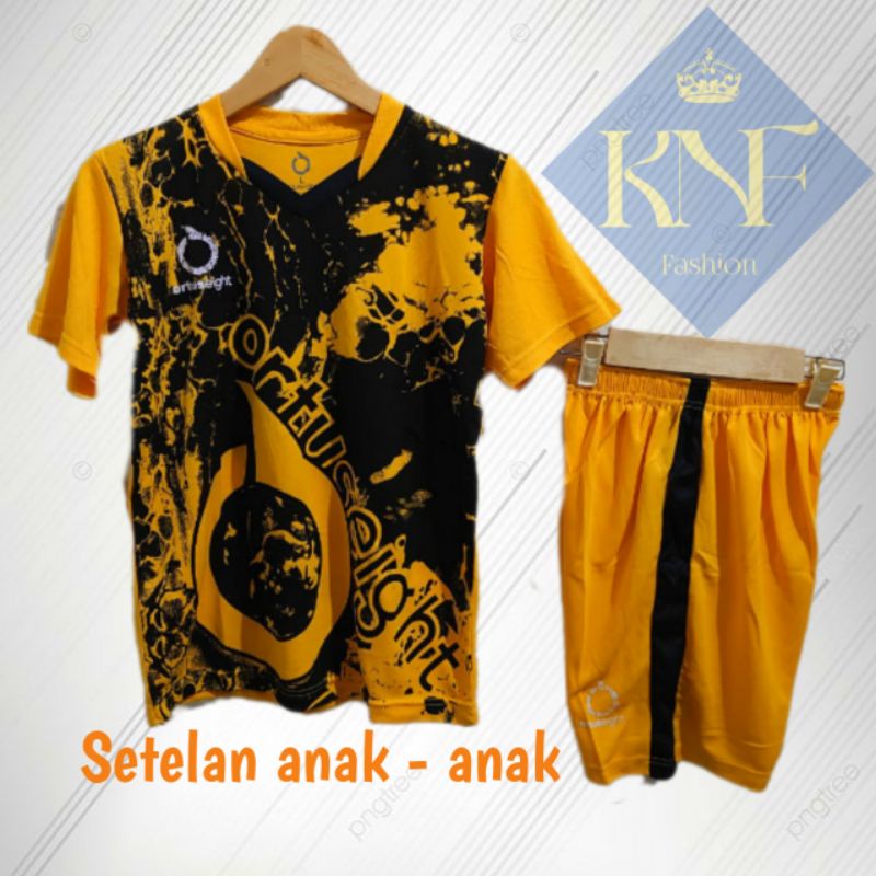 Setelan Jersey Baju olahraga Futsal dan sepakbola Ortus cincin untuk anak-anak dan remaja