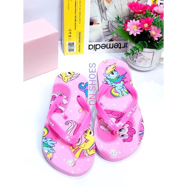 Sandal Jepit Anak Sandal Spons Anak Sandal Sancu Anak Karakter Kuda Poni Pink Circle Murah Lucu