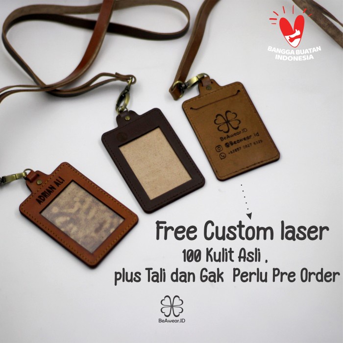 

best produk] Id Card Holder Kulit / Name Tag Custum Logo