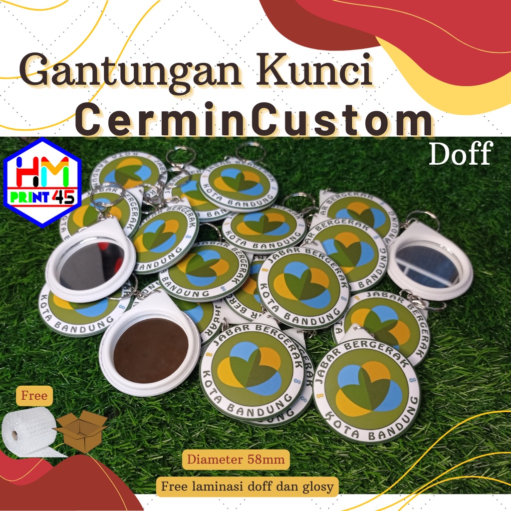 Gantungan kunci cermin 58mm Termurah