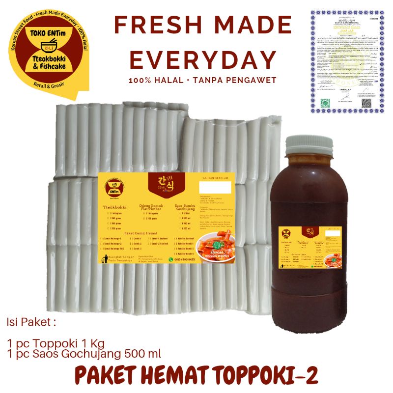 

Paket Hemat Tteokbokki 2 (Tteok 1kg + Saos 500ml)
