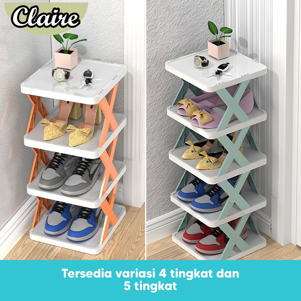 Rak Sepatu Silang / Shape Non Slip / Rak Sepatu Premium / Rak Sepatu 5 Susun