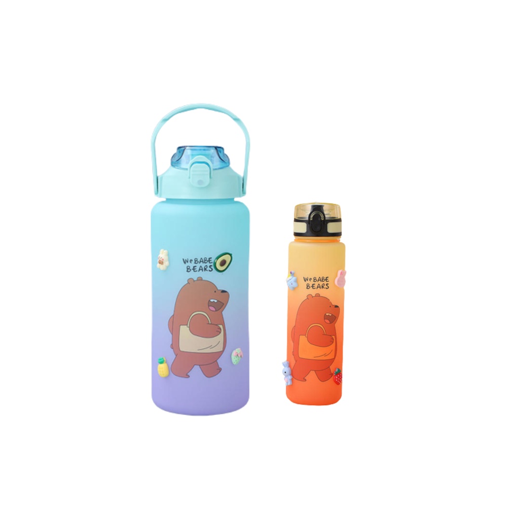 [ ABJ ] Botol Minum Gradasi 2000ML &amp; 1000ML Buy 1 Get 1 We Babe Bears / Botol Minum Viral Beranak