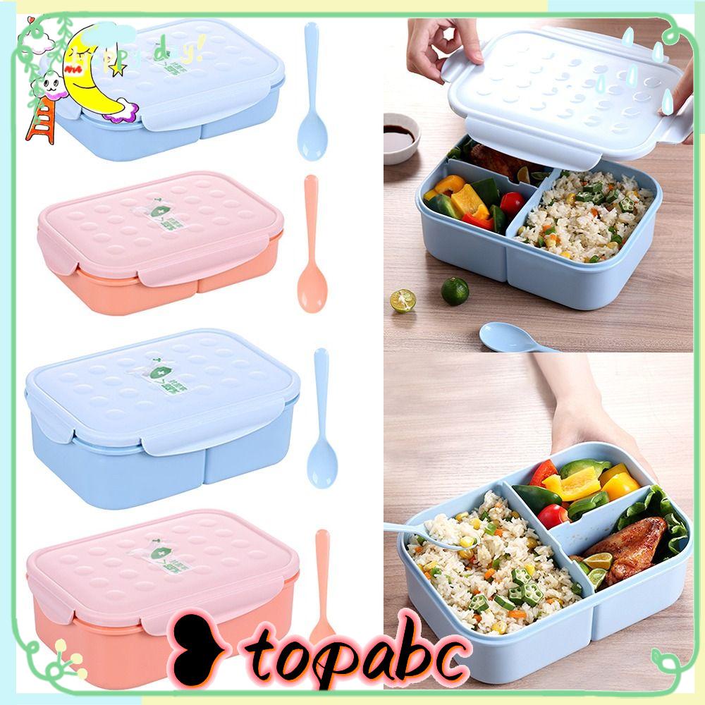 Top Lunch Box Portable Rectangle Grid 3susun Wadah Makanan Gird