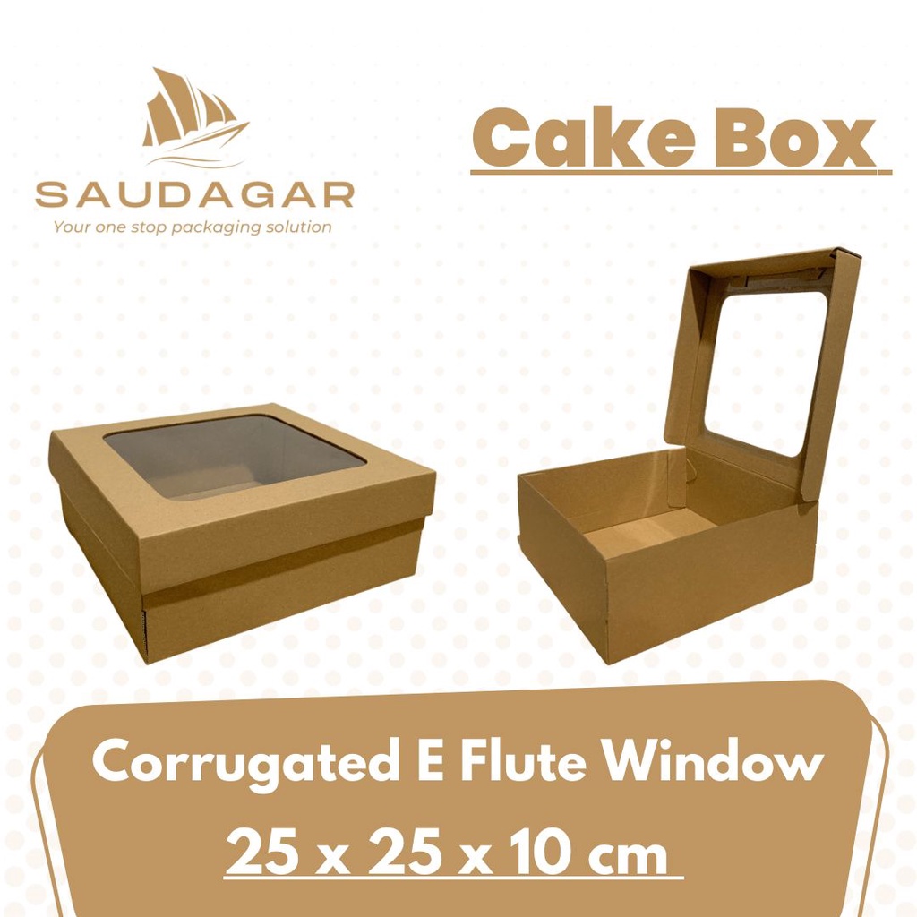 Cake box corrugated / kardus kue tebal premium E flute 25x25x10 cm