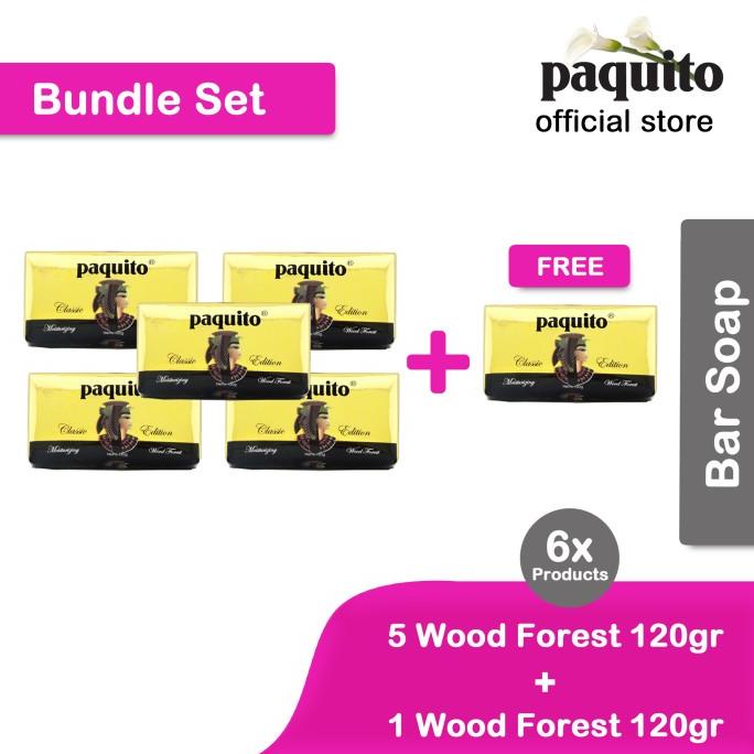 PROMO SERU (BISA COD) Sabun Paquito Classic Edition Wood Forest 120gr x5 + FREE BONUS 120gr TERLARIS