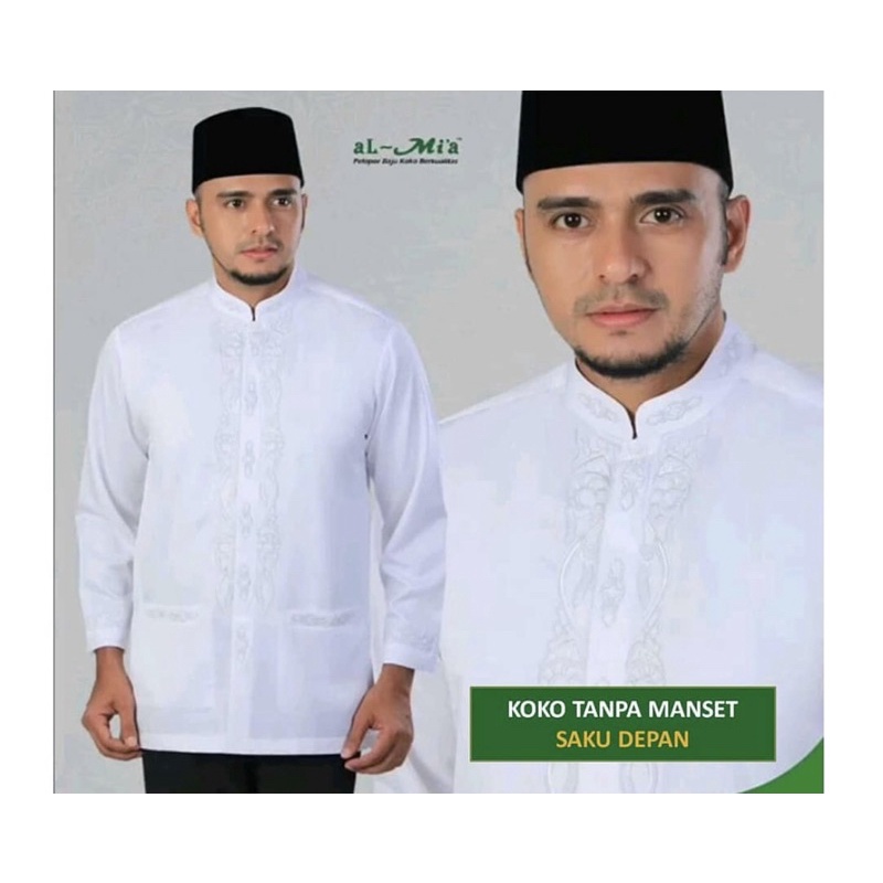 BAJU KOKO ALMIA MT WARNA / ALMIA LENGAN PANJANG POLOS WARNA SIZE S - XL