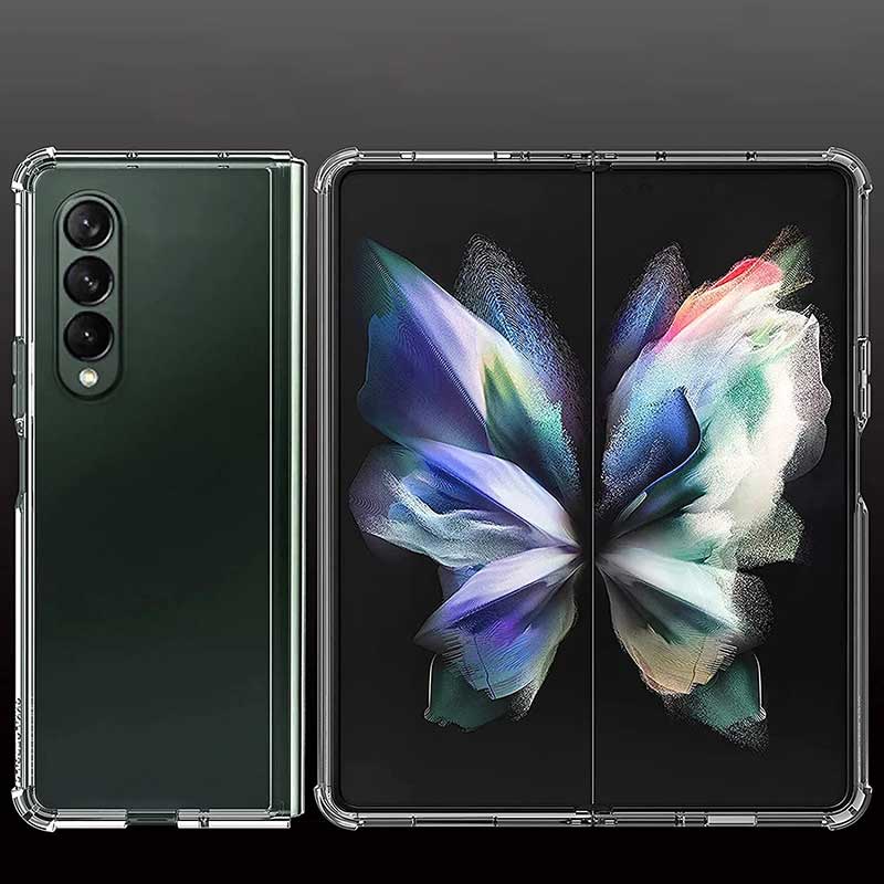 Untuk Samsung Galaxy Z Lipat 4,Soft TPU Transparan Case,Anti Jatuh Casing Ponsel Dengan Perlindungan Sudut Yang Ditingkatkan, Penuh Tubuh Perlindungan Sarung Ponsel
