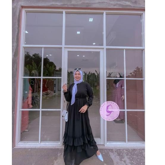 Gamis Elsa maxy - Gamis Ceruty Babydoll Rempel Bawah ‑ BKO.21De22n