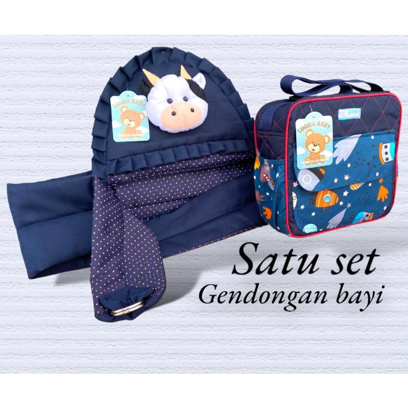 sling baby set gendongan samping bayi dan tas slempang