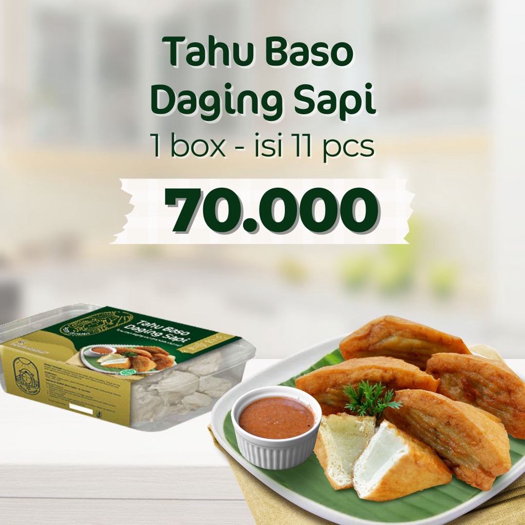 

Tahu Baso Daging Sapi Premium khas Semarang Frozen dengan bumbu kacang