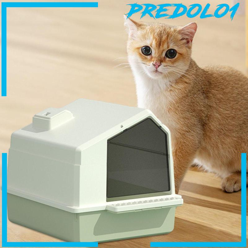 [Predolo1] Kotak Kotoran Kucing Toilet Tertutup Anti Percikan Ruang Besar Kamar Mandi Dengan Tutup