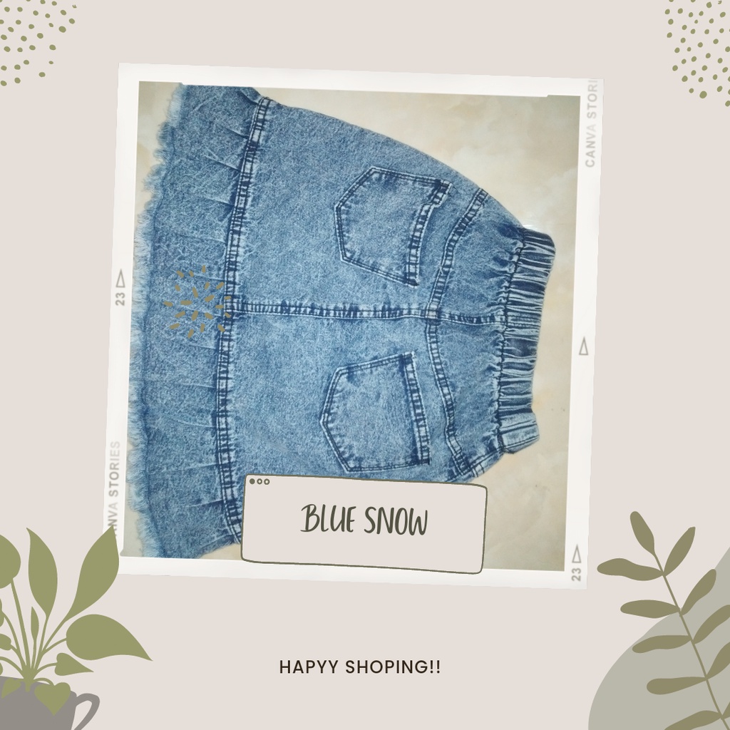 Rok pendek jeans anak perempuan usia 4-7 tahun//bahan jeans 8 oz//warna BLUE SNOW