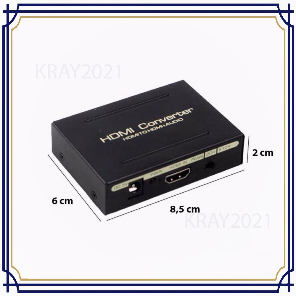 HDMI to HDMI + Optical SPDIF + RCA Audio Extractor Converter -CV345