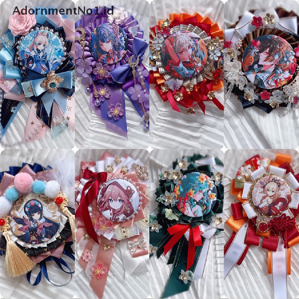 [AdornmentNo1] Desain Retro Dekorasi Aksesoris Lolita Anime Lencana Pin Bros Pita Bowtie Ransel Badge Bag Lolita Lace Aksesoris [ID]