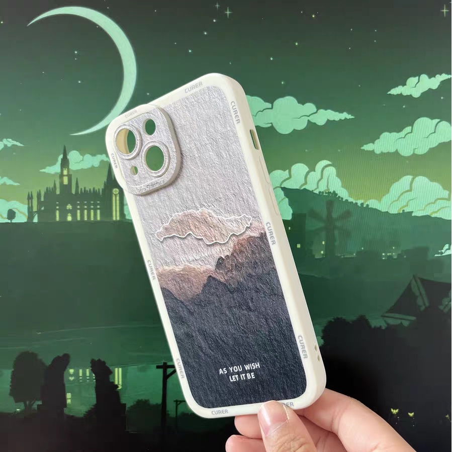 Pola Awan Cocok Untuk Iphone14 14pro 14Plus 14prm Iphone13 13prm iPhone 11 7Plus 8Plus Xr XS 12 Pro Max Empat Sudut Casing Ponsel Tahan Guncangan