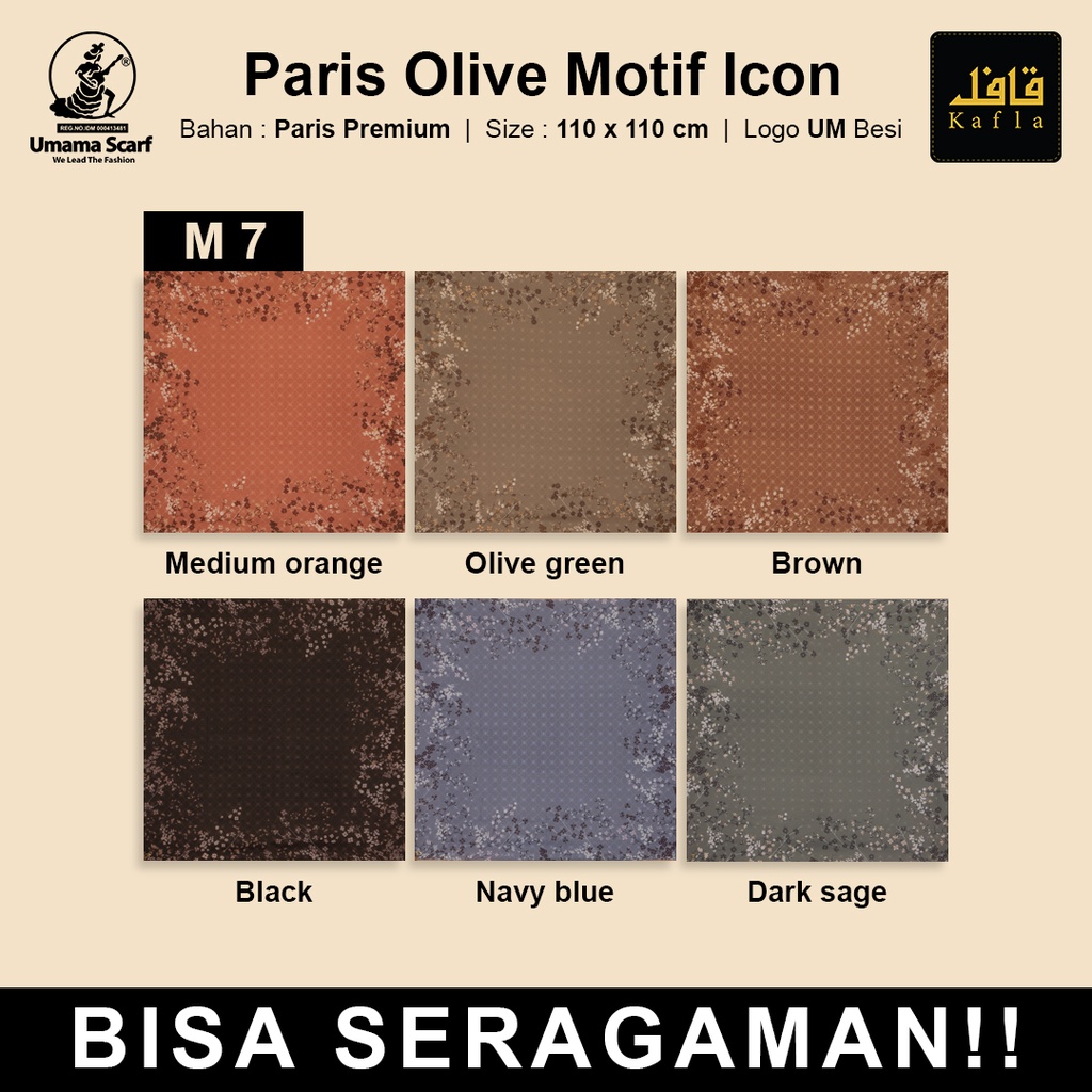 Kerudung PARIS OLIVE MOTIF Standar Umama Scarf Part 2