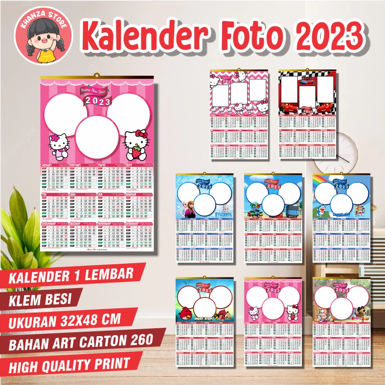 

KALENDER FOTO 2023 TEMA KARTUN MURAH ( isi 1 lembar )