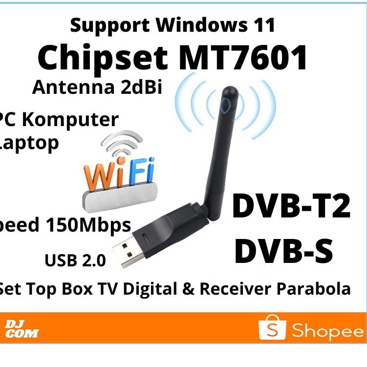 (C-4T✓) USB Dongle Wifi Wireless Adapter Receiver Komputer PC Laptop Set Top Box MT 7601 150Mbps Ant