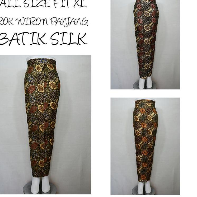 Sale Terbatas Indah BAWAHAN ROK SPAN PANJANG WIRU WIRON Batik Silk All Size Fit XL SR A