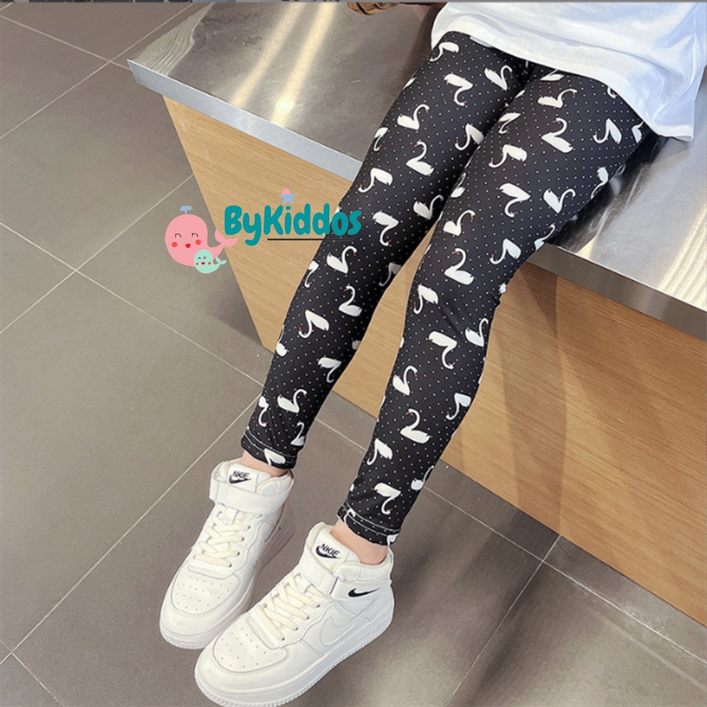 ByKiddos - Legging Katun Impor Stretch Panjang Cetak Motif Lucu Ala Korea Anak Perempuan Import 3-11 Th