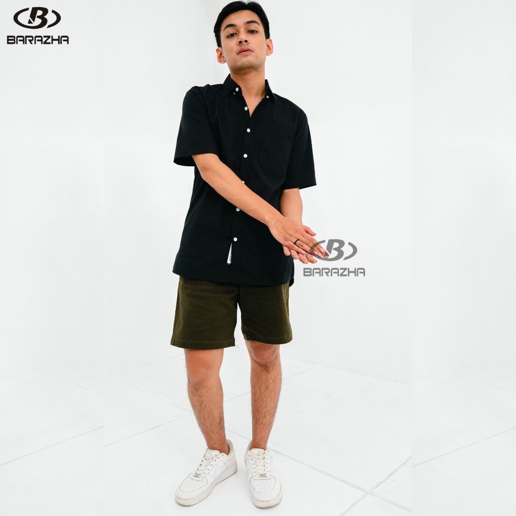 Kemeja Lengan Pendek Original Barazha , Kemeja Pria Polos , Kemeja Keren Slimfit