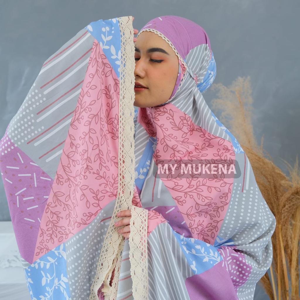 Mukena Dewasa Rayon Renda Motif Cantik Mewah Mukenah 2in1 Jumbo Premium