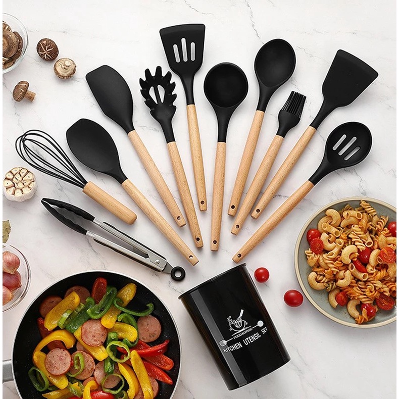 JAVASHOP Spatula 12 in 1 Silikon Set Lengkap Peralatan Masak