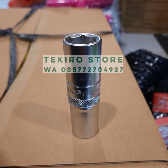 COD - TEKIRO mata kunci sock 1/2" deep wall 17 mm / mata kunci shock panjang Terlaris