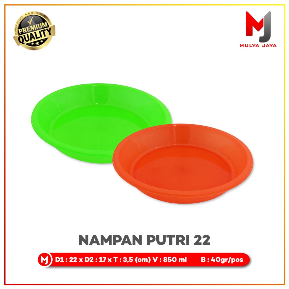 Mulya Jaya Nampan Putri 22 Plastik Bulat 1 Lusin Baki Plastik Polos Bulat Lusinan