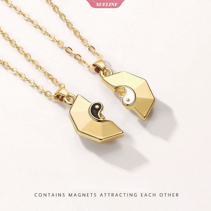 Fashion Bagua magnet Liontin Taijiquan Kalung Pasangan Wanita Persahabatan Perhiasan Tali Rantai Liontin Pesta Kekasih Hadiah [ZXL]