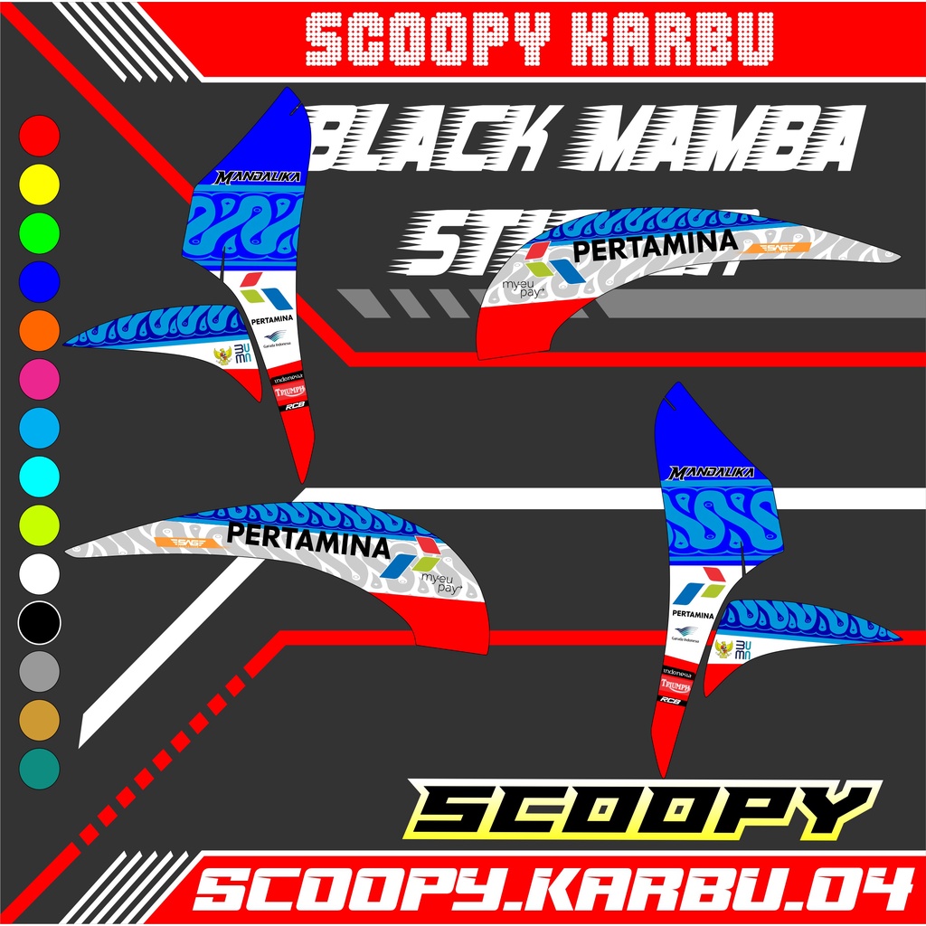 STRIPING STICKER SCOOPY KARBU  NEW STICKER LIS LIST HONDA SCOOPY KARBU  CODE 04