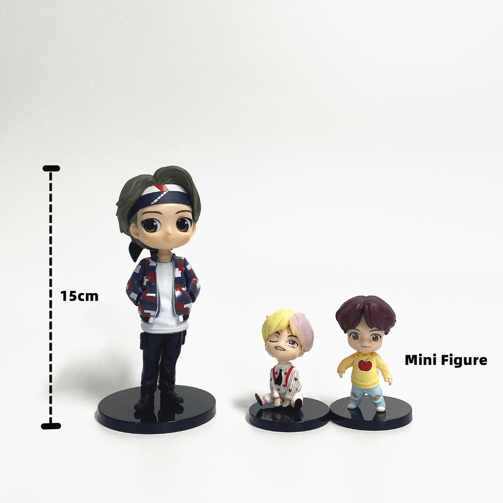 15cm KPOP BTS Doll Action Figure Model Mainan Dekorasi Meja ARMY Hadiah V / JK / JIN / SUGA / JIMIN