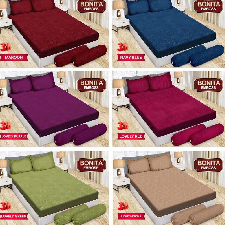"KBK.21De22ᴰ" RC Bonita Embos Polos Sprei Bonita Ukuran King 180x200 Warna Lengkap