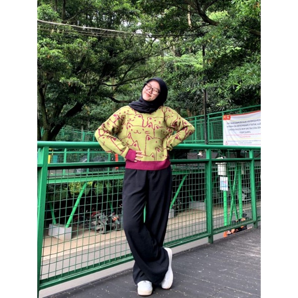 sweter rajut premium tebal model kucing