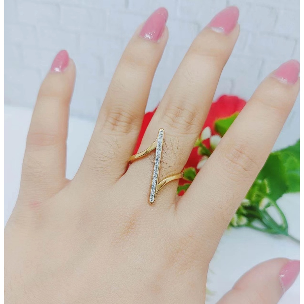 Cincin Titanium Permata Perhiasan Fashion P01-04